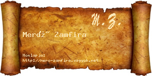 Merő Zamfira névjegykártya